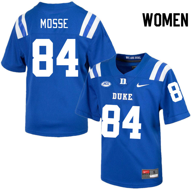 Women #84 Akiva Mosse Duke Blue Devils College Football Jerseys Stitched-Royal